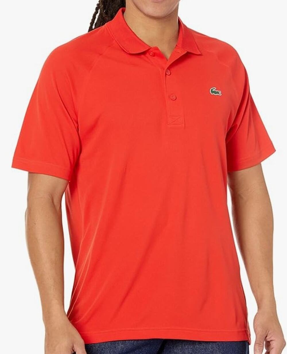 Lacoste Mens Ultra Dry Raglan Sleeve Polo Sport Short, Corrida 2XL